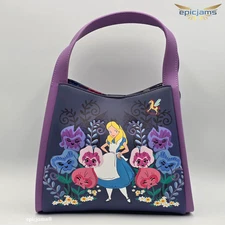 Loungefly Disney Alice in Wonderland Alice & Flowers Convertible Purse Bag