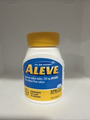 Aleve Caplets Pain Reliever/Fever Reducer -220mg Naproxen- 270 Ct -EXP 09/2027