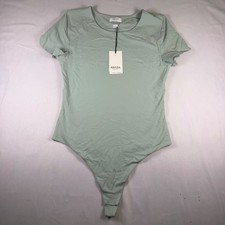 Aritzia Babaton Contour Crew Short Sleeve Bodysuit Terrace Sage Green Size L NEW