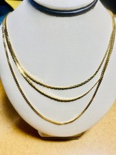 Vintage Monet Gold Tone Triple Strand Layered Chain Necklace Signed