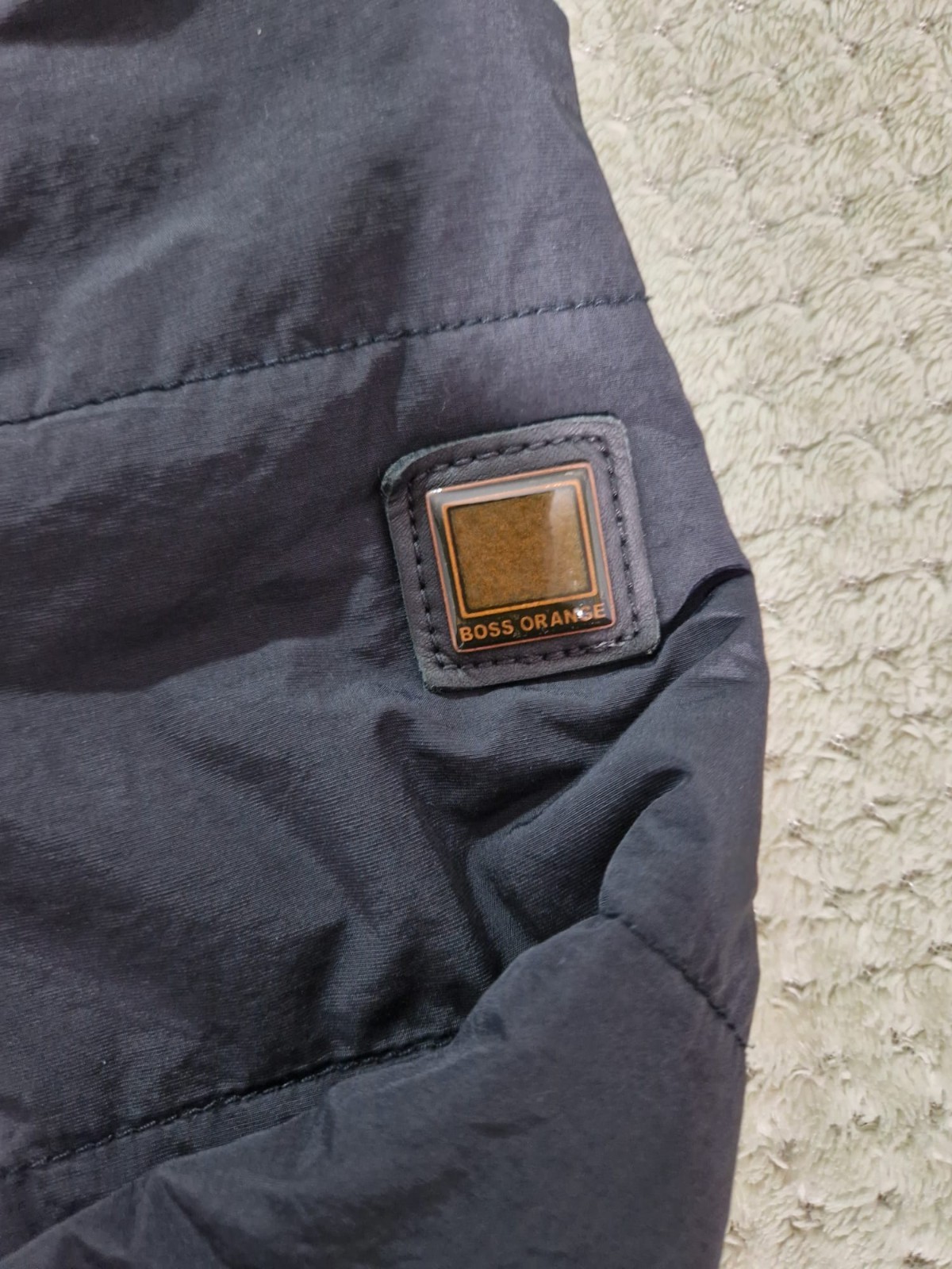 Hugo Boss Orange Bomber Jacket Mens Navy Blue UK 52 Full Zip Lightweight Quilted thumbnail 6