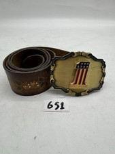 Harley-Davidson Leather Belt #1 Logo Buckle Floral Tooled Size 38