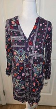 NWT Josie Natori Womens Bohemian Sleepshirt Sz. Small Purple Floral Buttons NEW