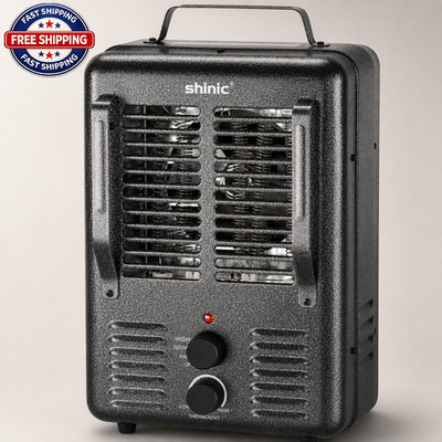Shinic Space Heater,1500W Milkhouse Heater with Thermostat, Stay Cool Durable