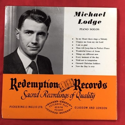 Michael Lodge, Piano Solos, 7  EP Vinyl Single, Redemption Records, 1958,