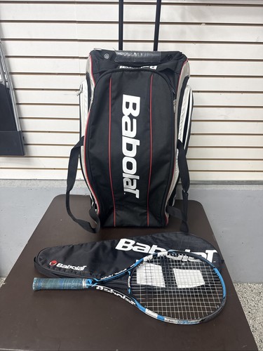 Babolat Team Pro Tennis Rolling / Wheeled Travel Bag Black Red EUC w/E-Sense