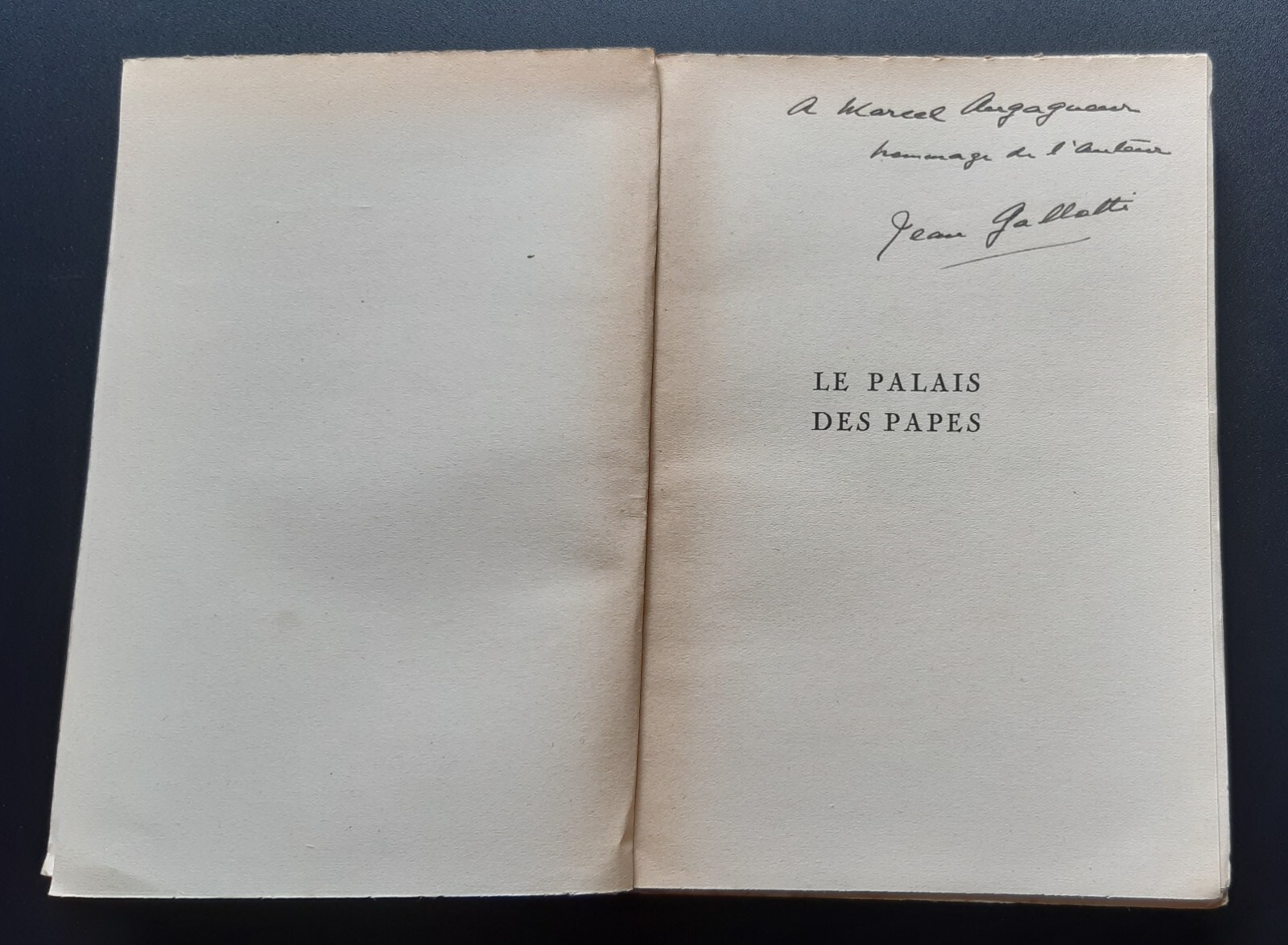 Postage Augagneur Dedication Jean Gallotti The Palace Of Popes 1949 Calmann -