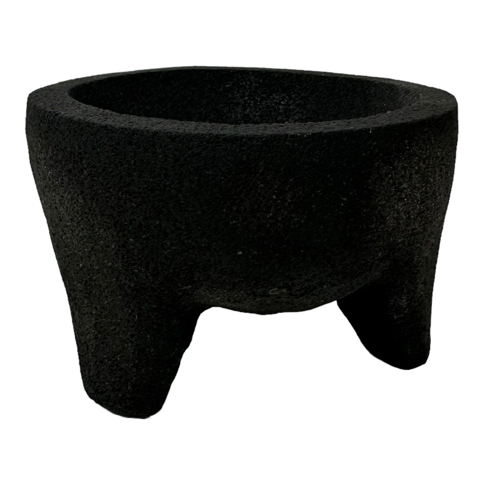 VTG Volcanic Lava Stone Molcajete Mortar Hand Carved Basalt Footed Bowl ONLY 6"