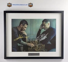 Lionel Messi-Cristiano Ronaldo canvas Hand Signed framed w/COA free shipping