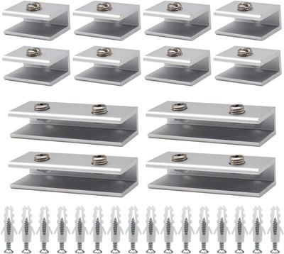 Glashalter, 12 Stück Glasklemme Aluminium Glashalter Edelstahl Einstellbare Rega