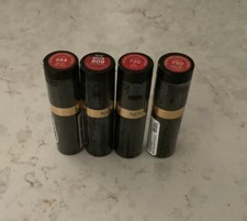 4 REVLON SUPER LUSTROUS CREME LIPSTICKS CREME NEW/SEALED REDS 809, 720, 654, 750