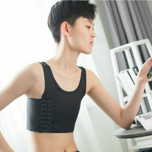 Tomboy Chest Breast Binder Breathable Short Tank Tops Undershirt Plus