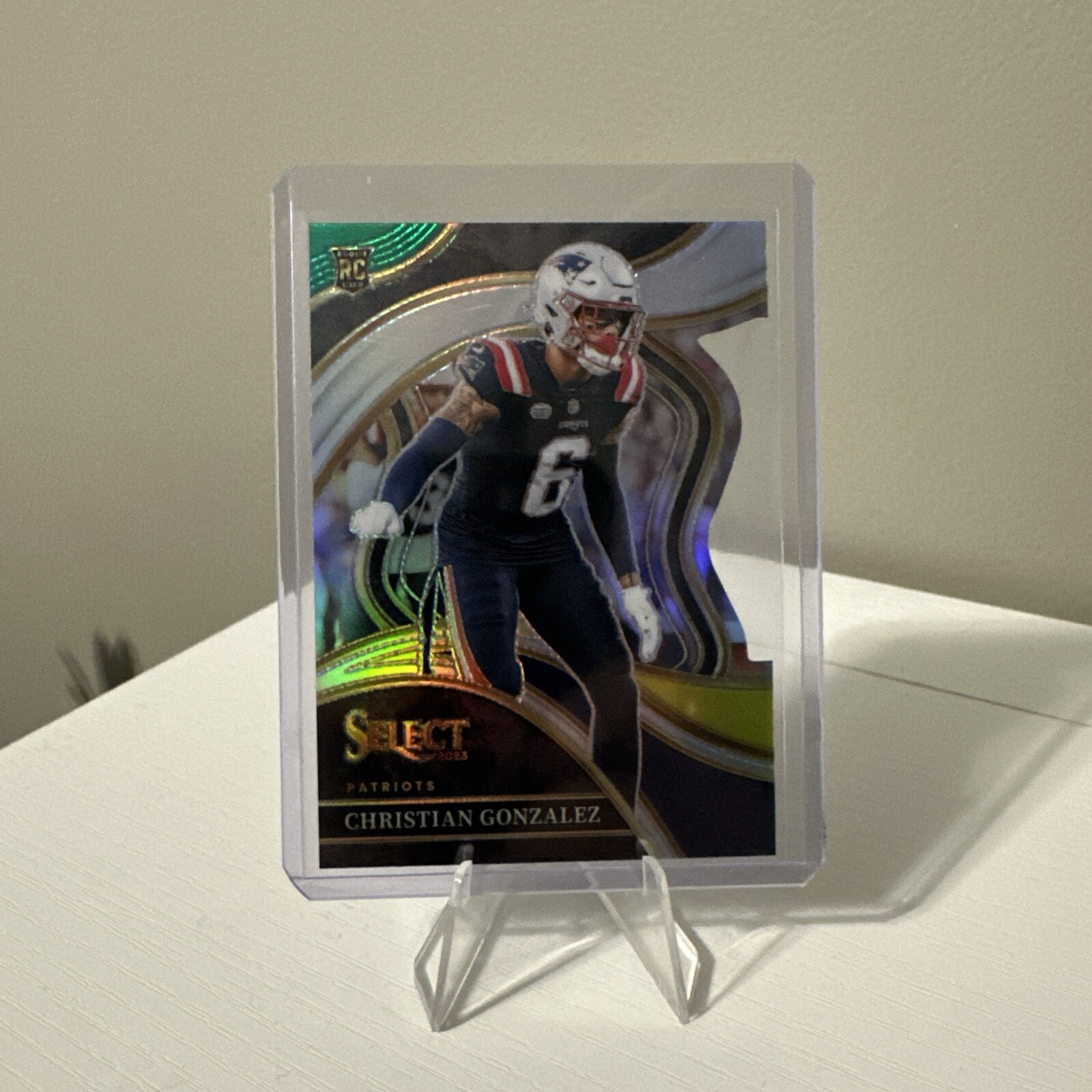 2023 Panini Select Christian Gonzalez Club Level Green & Yellow Die-Cut