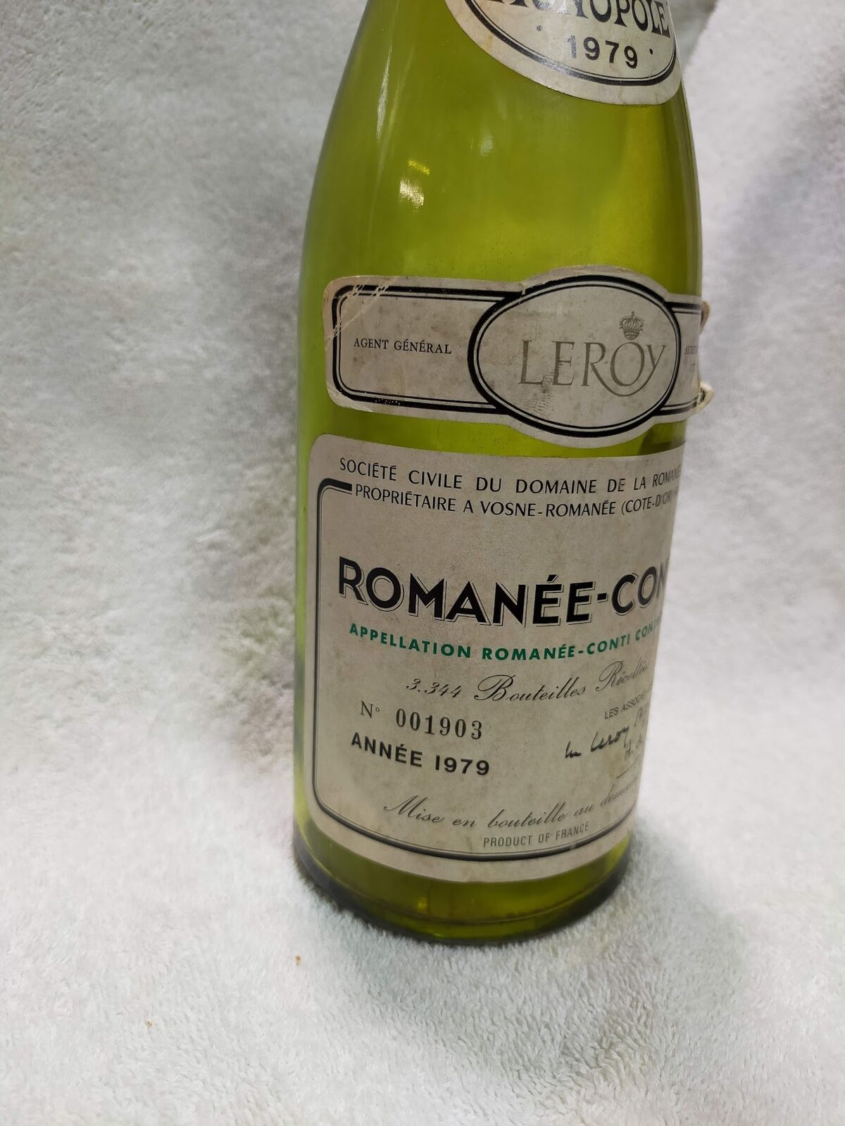 DRC Romanee conti Empty bottle 1957