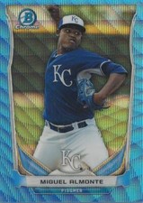 MIGUEL ALMONTE  ROYALS RC 2014 BOWMAN CHROME #CTP-71  BLUE WAVE REFRACTOR