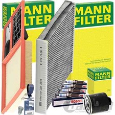 MANN FILTERSET+BOSCH ZÜNDKERZEN für 1.4 VW POLO 6R 9N SKODA ROOMSTER FABIA 1 2