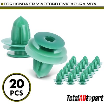 20Pcs Door Panel Interior Trim Retainer Clips Triple Head for Honda 9.5mm Nylon