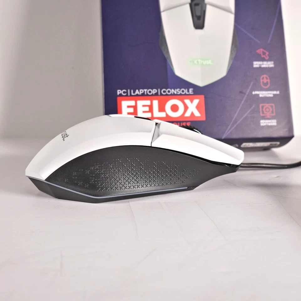 Trust Gaming White FELOX Wired RGB Programmable Mouse New & Sealed - Image 4 of 4