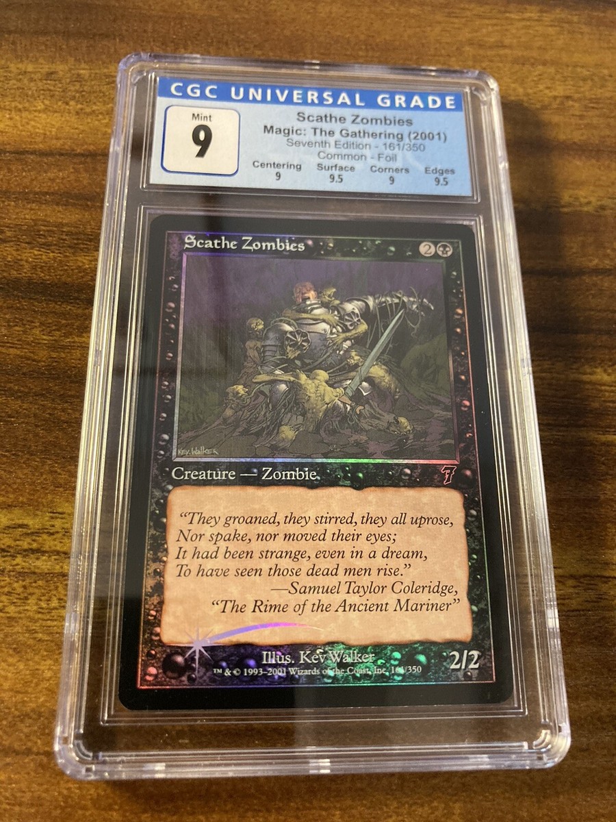 MTG✨SCATHE ZOMBIES FOIL✨7th Edition CGC Quad 9's++ MINT COMMON