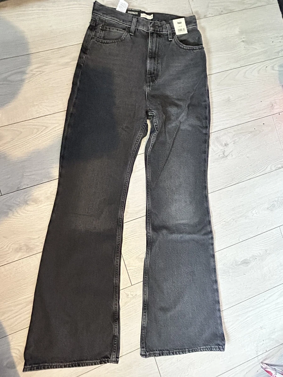 70's High Flare Jeans - Black