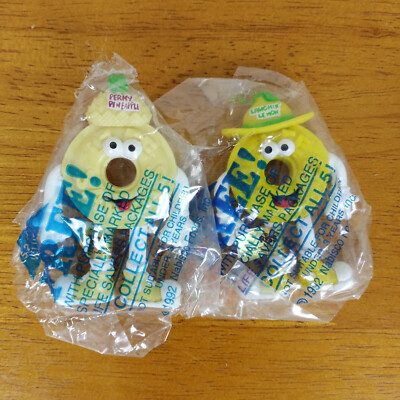 Lemon & Pineapple Vintage 1992 Lifesavers Poseable Bendable Figures Nabisco