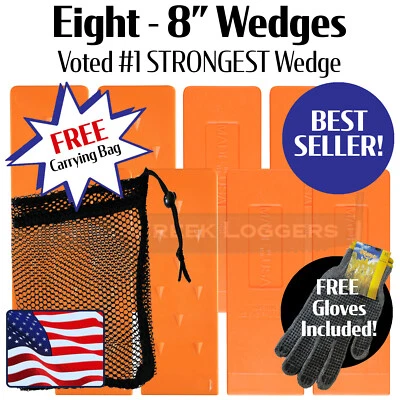 COLD CREEK LOGGERS 8 - 8" - USA HARD logging Felling Bucking Tree Forestry Falling Spiked Wedges