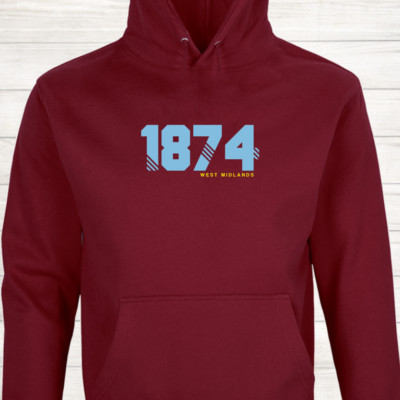 Aston Villa Football Hoodie Retro Style 1874 The Villans Up the Villa