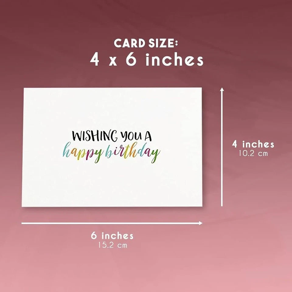 Набор из 144 поздравительных открыток с днем рождения с конвертами для детей, работы, офиса 4x6 дюймов - Изображение 4 из 4