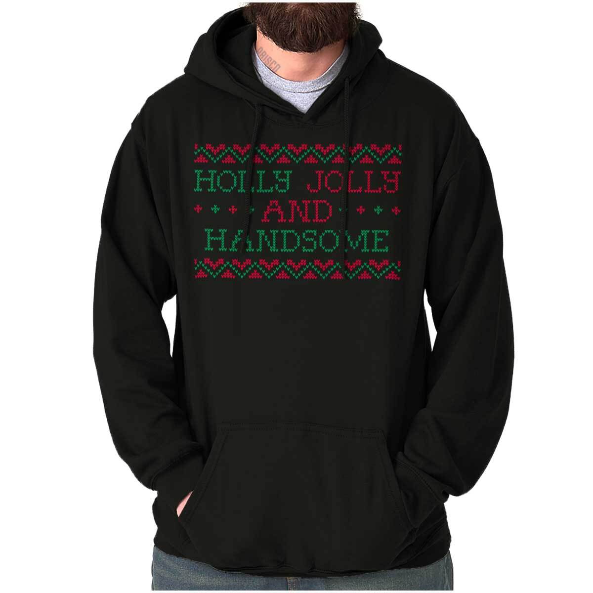 Ugly Christmas Holly Jolly Handsome Stitch Hoodie Hooded