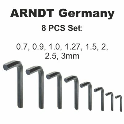 8pcs 0.7mm - 3mm Allen Key Hex Key Set Mini Micro Hex Allen Keys Wrench Tool Kit
