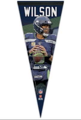 RUSSELL WILSON Pennant NFL Football Seattle Seahawks WinCraft Full Size 30  NWT