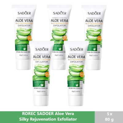5xSadoer AloeVera Good Night Silky Rejuvenate Exfoliator Gel Scrub 2.82fl.ozx80g