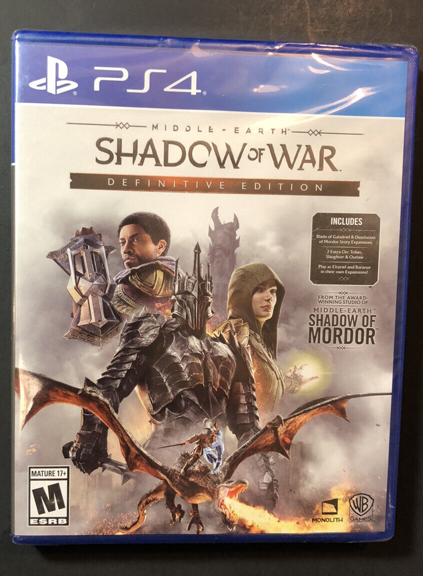 Middle-Earth Shadow of War Definitive Edition [ 2-Disc Version ] (PS4) NEW