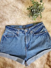 Wild Fable Womens Super-High Rise -HAPPY- Rolled Up Mom Shorts Med Wash SZ 10