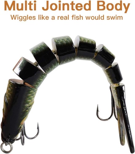 Compact Multi Jointed Plastic Lures - 4.7” Topwater Bionic Swimbaits for Sale - Picture 4 of 9