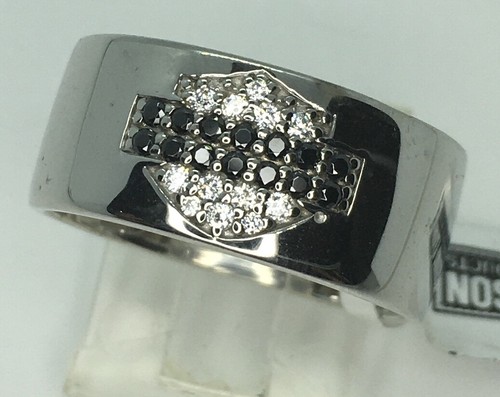 Harley-Davidson Women's Sterling Silver Bar & Shield Logo Wedding Band Bling - Picture 3 of 3