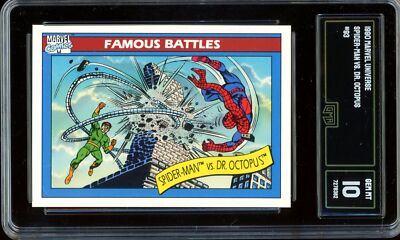 1990 Impel Marvel Universe #93 Spider-Man vs Dr. Octopus ~ GMA 10 GEM