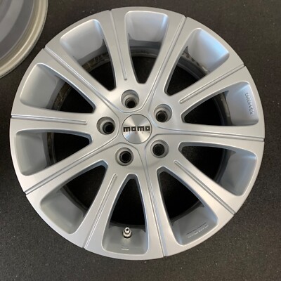 4) 16x6.5 MOMO WIN2 Silver Wheels Rims + Caps 5x108 40 Offset