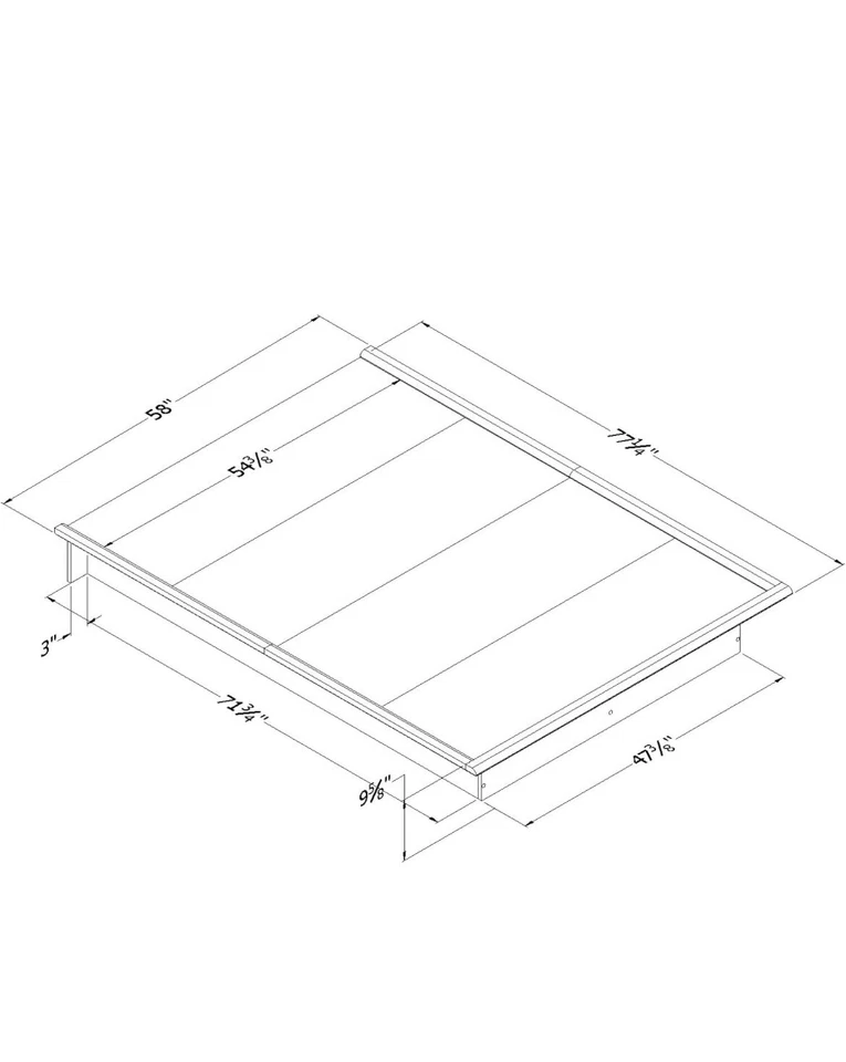 South Shore Step One Platform Bed with Storage, Full 54-Inch, Pure Black - Imagem 4 de 4