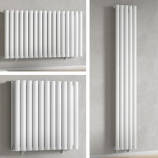 Weiß Vertikal Horizontal Paneel Oval Säule Design Heizkörper Zentralheizung UK