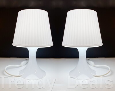SET of Ikea LAMPAN Table Desk Lamp w/Soft Light, White (No Bulb) 11