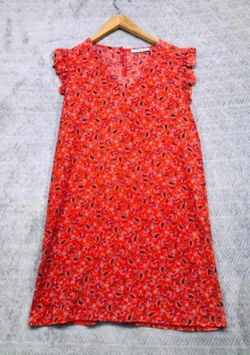 Vintage Love blouse femme taille 42/44 rouge fleur occasion TBE tunique top - Afbeelding 1 van 8