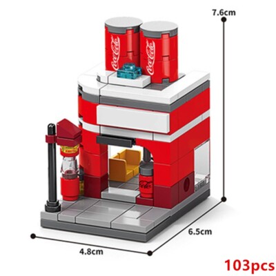 Coca-Cola Style Softdrinks Modell Mini Baustein MOC Konstruktionsspielzeug Block