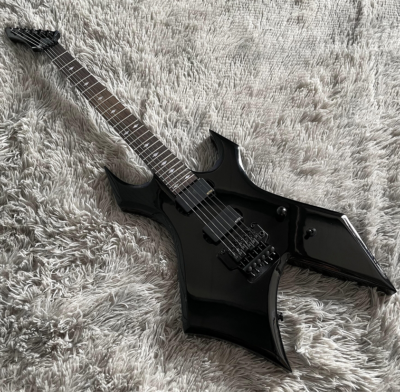 Black BC Warlock Electric Guitar Diamond Inlay Bridge Tremolo