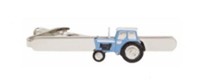 Tractor Blue Rhodium Plated Tie Clip Gift Tractor Blue Rhodium Plated Tie Clip Gift