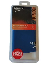 Speedo Comfort Silicone Swim Cap Latex-Free Blue Size: Junior Ages 6-14