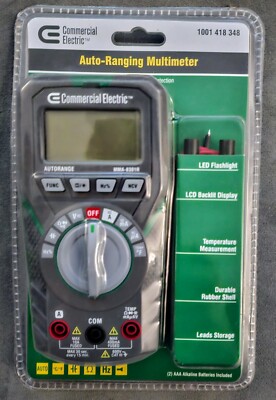 Commercial Electric 1001-418-348 Auto-Ranging Digital Multimeter