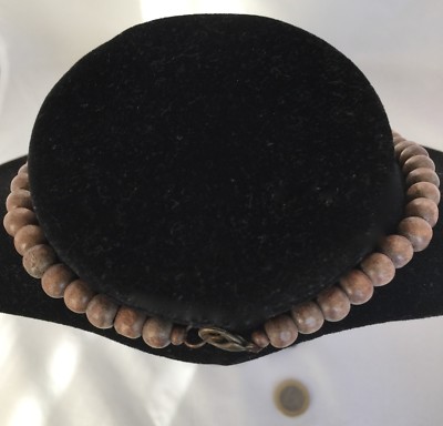 Collier Pectoral Ethnique Vintage Années 70/80 - Perles, Métal & Résine - Couleur "flammé"