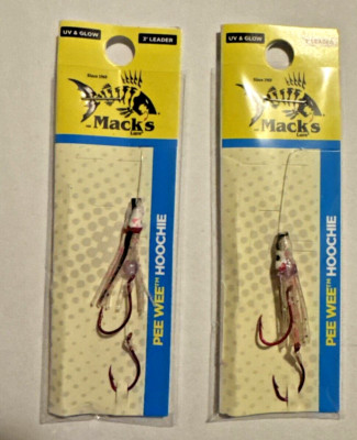 2 Pack - Mack s Pee Wee Hoochie 1.5  Blue 40507 Pink/ Black/ UV Glo 4 - H22203