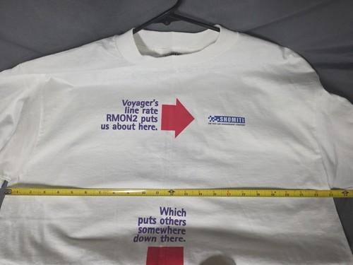 Oneita 1990s T-Shirt SHOMITI XL white T-shirt With Print - Picture 8 of 23